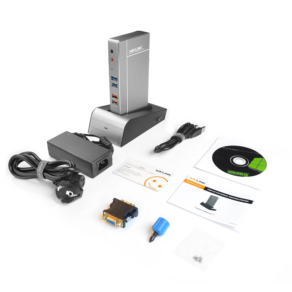 Wavlink USB3.0 Universal Aluminum Coupling Docking Station HDD SSD Box Base Dual Video Monitor HDMI 4 Wavlink USB3.0 Universal Aluminum Coupling Docking Station HDD SSD Box Base Dual Video Monitor HDMI - Image 4
