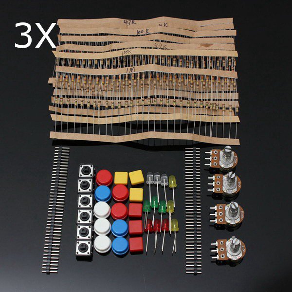 3Pcs Electronic Parts Component Resistors Switch Button Kit For Arduino 1 3Pcs Electronic Parts Component Resistors Switch Button Kit For Arduino