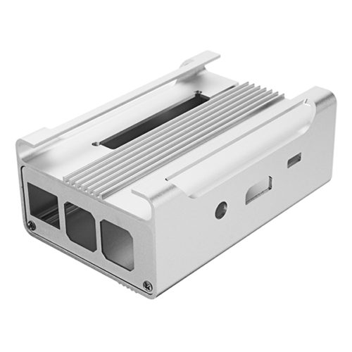 Silver Aluminum Alloy Protective Case With Cooling Fan For Raspberry Pi 3/2/B+ 5