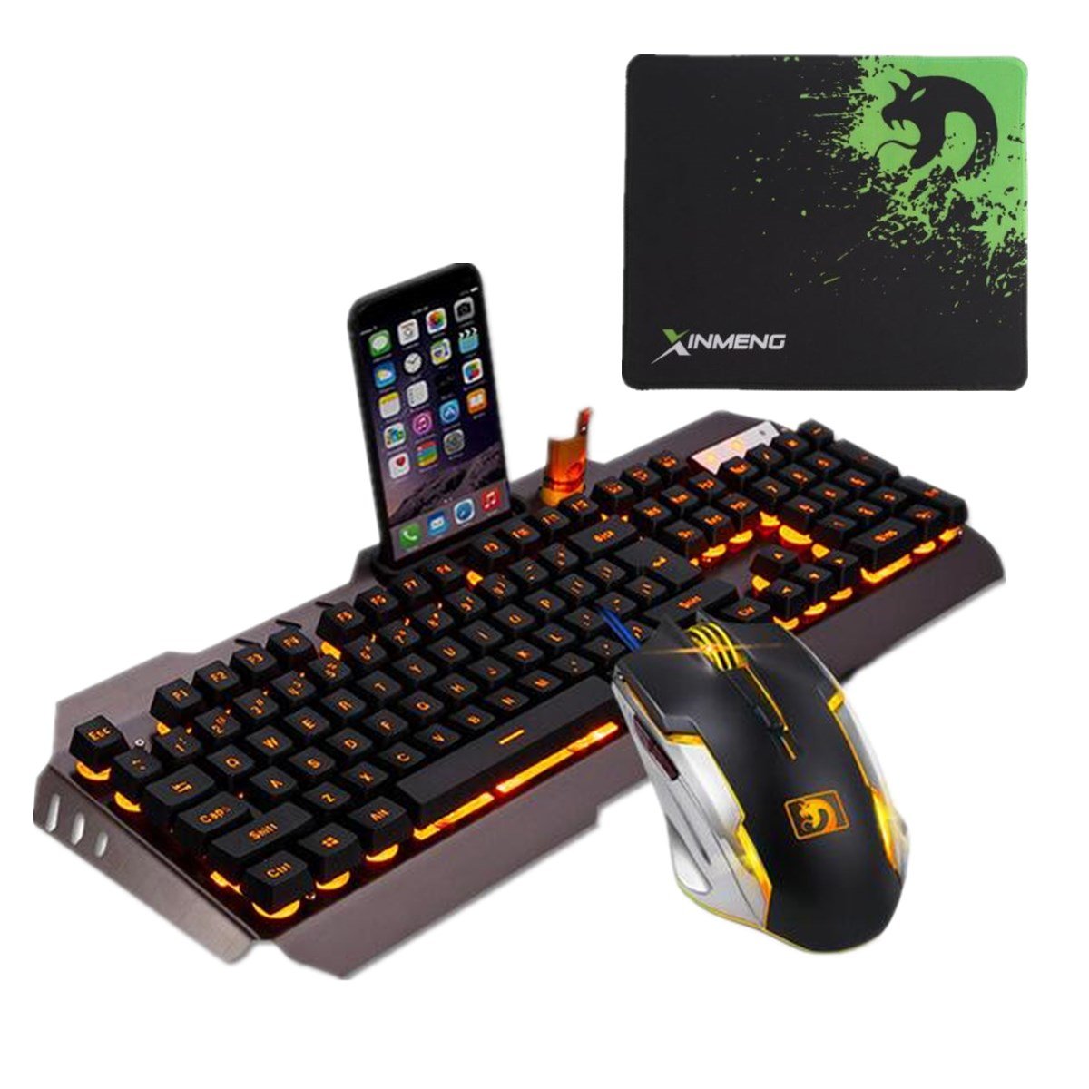 104Keys USB Wired Backlight Mechanical Handfeel Gaming Keyboard Mouse and ouse Pad Combo Set 2