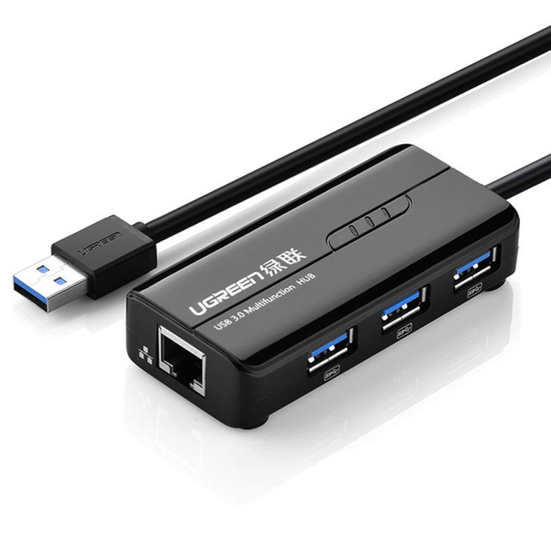 Ugreen CR102 USB3.0 to RJ45 100Mbps Ethernet 3 USB 3.0 Port Hub Network Card LAN Adapter for Laptop 1