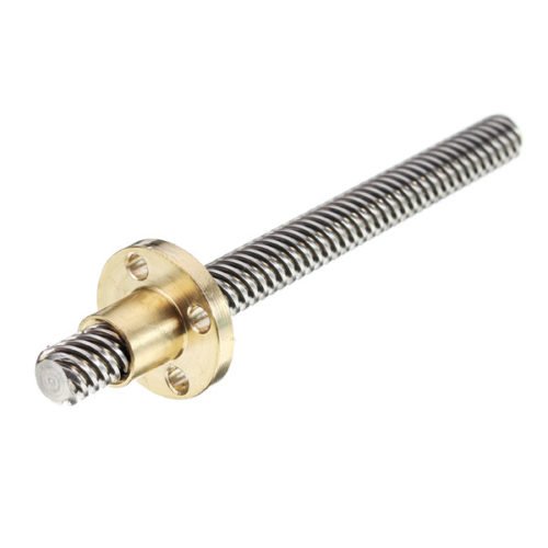 3D Printer T8 1/2/4/8/12/14mm 400mm Lead Screw 8mm Thread With Copper Nut For Stepper Motor 28