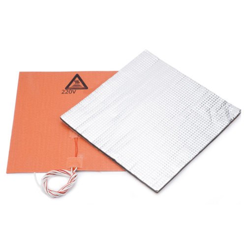 220V 750W 300*300mm Silicone Heated Bed Heating Pad + Foil Self-adhesive Heat Insulation Cotton DIY Part for 3D Printer Hot Bed 1