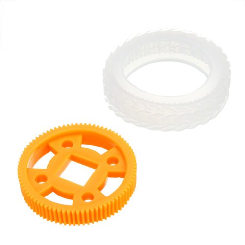 47*12mm/47*21mm 64T Transparent Tire Orange Rubber Wheel for DIY Smart Chassis Car Accessories 11