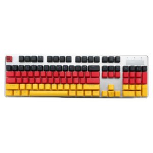 MantisTek® German Flag Color 109 Keycaps OEM Profile Double Shot Backlit PBT Key Caps