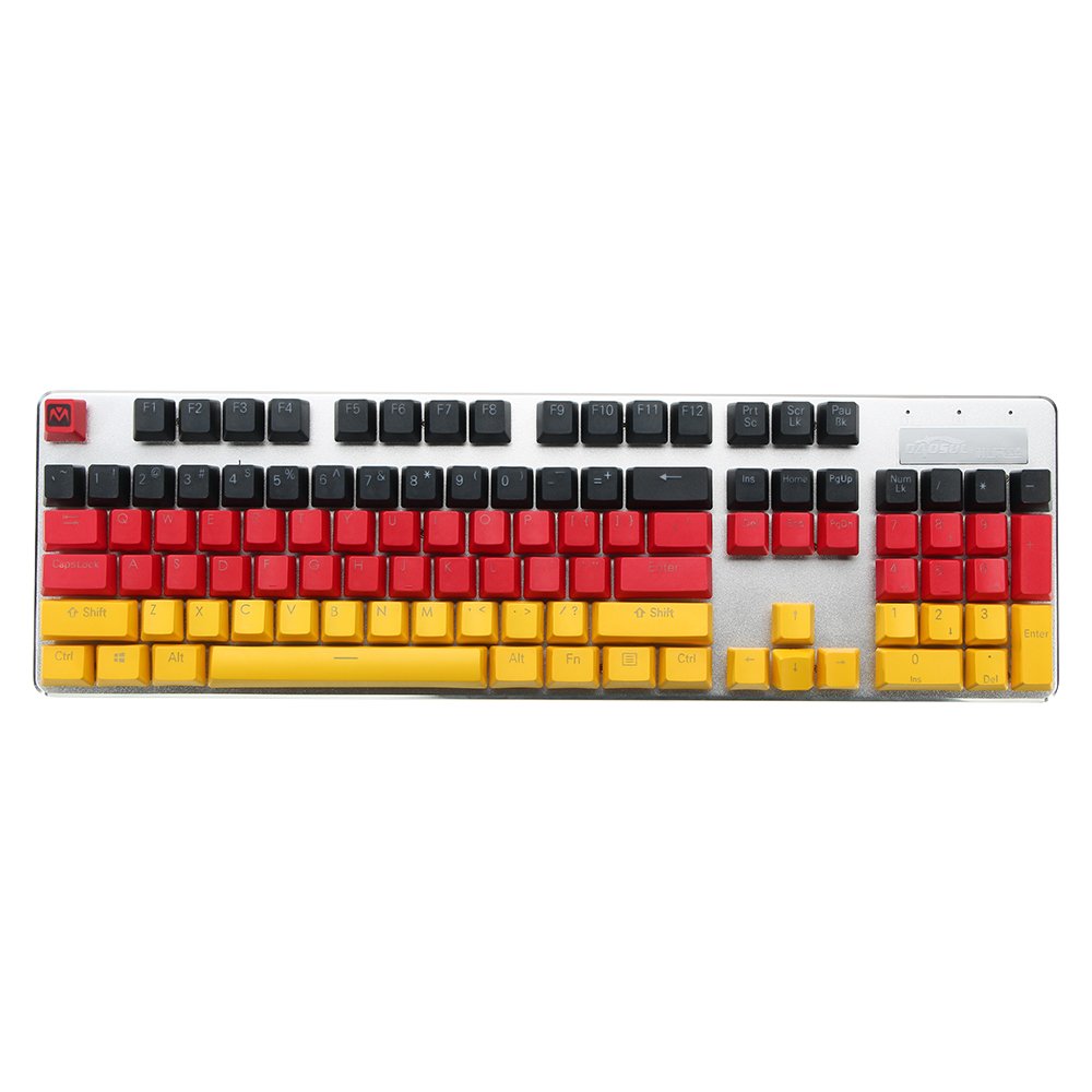 MantisTek® German Flag Color 109 Keycaps OEM Profile Double Shot Backlit PBT Key Caps 2