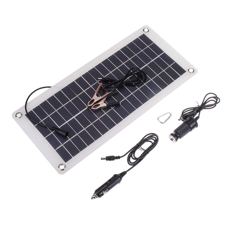 15w 12V/5V Output Semi-Soft Polycrystalline Solar Panel with Wires 1