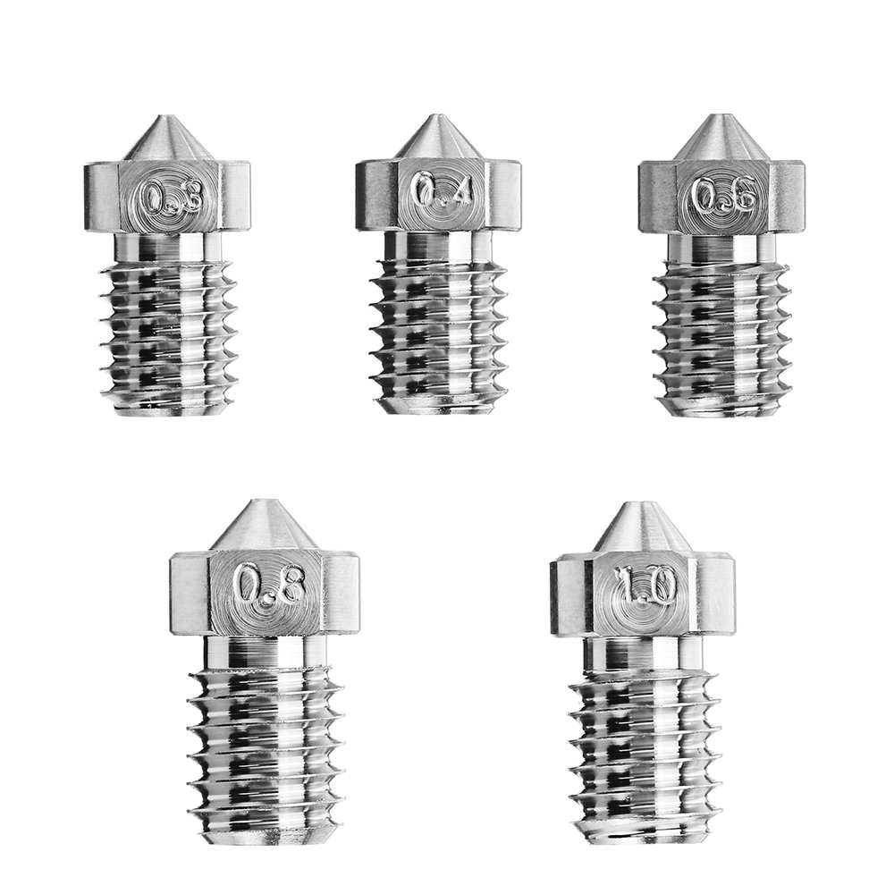 0.3mm/0.4mm/0.6mm/0.8mm/1.0mm Titanium Alloy M6 Thread Nozzle for 3D Printer 12 0.3mm/0.4mm/0.6mm/0.8mm/1.0mm Titanium Alloy M6 Thread Nozzle for 3D Printer