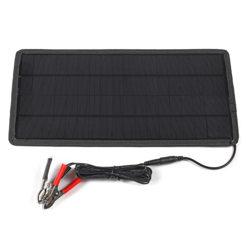 12W 12V/5V Dual Output Monocrystalline Silicon Solar Panel Charger with Suction Cups/Alligator Clip 7