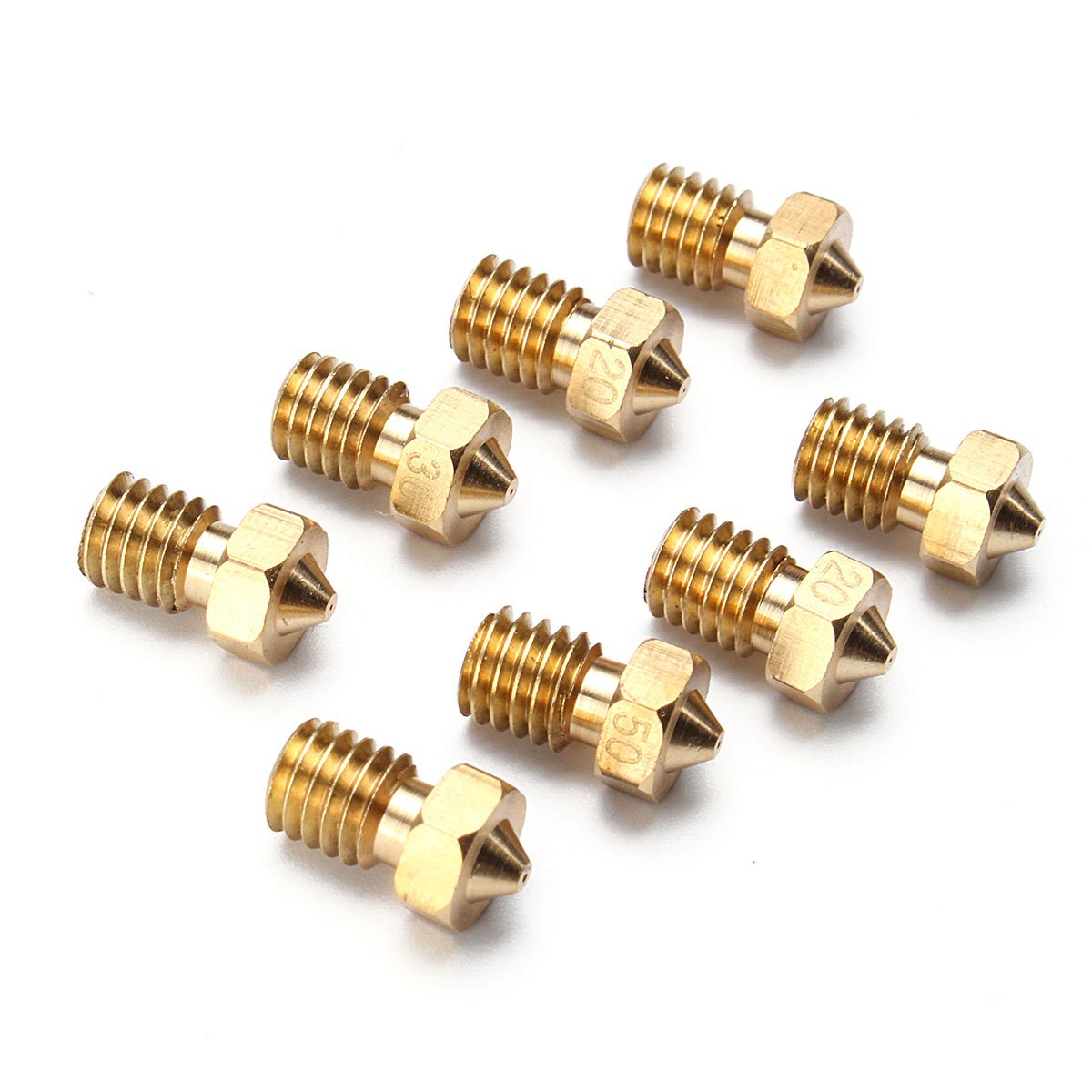 Geekcreit® 8Pcs Four Sizes V6 Brass Nozzle For 1.75mm Filament Nozzle Extruder Print Head 3D Printer Accessories 1