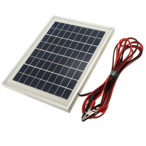 12V 5W 25.5 x 19 x 1.5CM PolyCrystalline Cells Solar Panel With Alligator Clip Wire 1