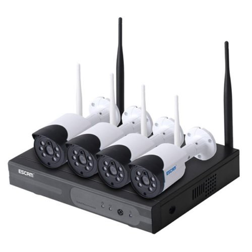 ESCAM WNK404 4CH 720P Outdoor IR Video Wireless Surveillance Security IP Camera CCTV NVR System Kit 1
