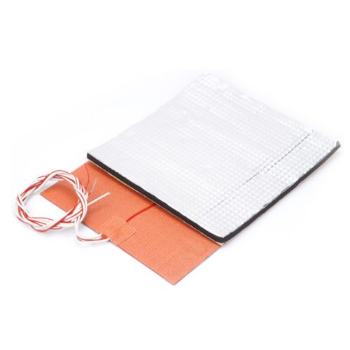 220V 750W 300*300mm Silicone Heated Bed Heating Pad + Foil Self-adhesive Heat Insulation Cotton DIY Part for 3D Printer Hot Bed 3