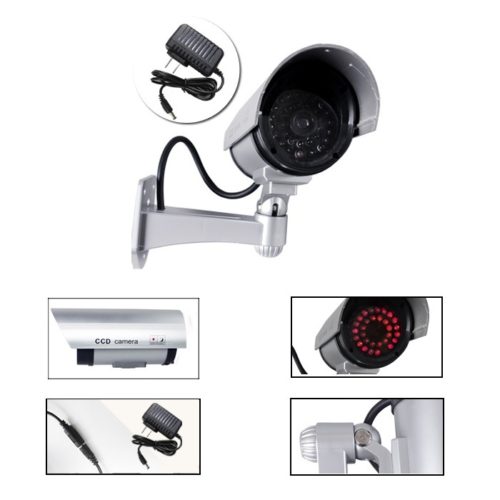 CA-11-05 2-in-1 Power Supply 30pcs IR LED Light Outdoor Fake CCTV Dummy Simulational Camera 4