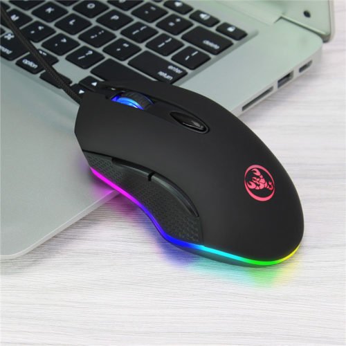 HXSJ S500 RGB Backlit Gaming Mouse 6 Buttons 4800DPI Optical USB Wired Mice Macros Define 6