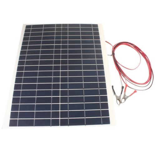 12V 20W 45CM x 35CM PolyCrystalline Solar Panel With Alligator Clip Wire 2