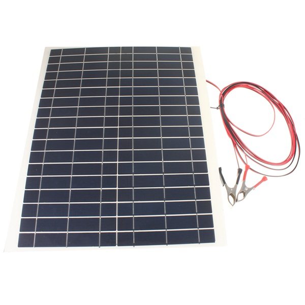 12V 20W 45CM x 35CM PolyCrystalline Solar Panel With Alligator Clip Wire 2 12V 20W 45CM x 35CM PolyCrystalline Solar Panel With Alligator Clip Wire - Image 2