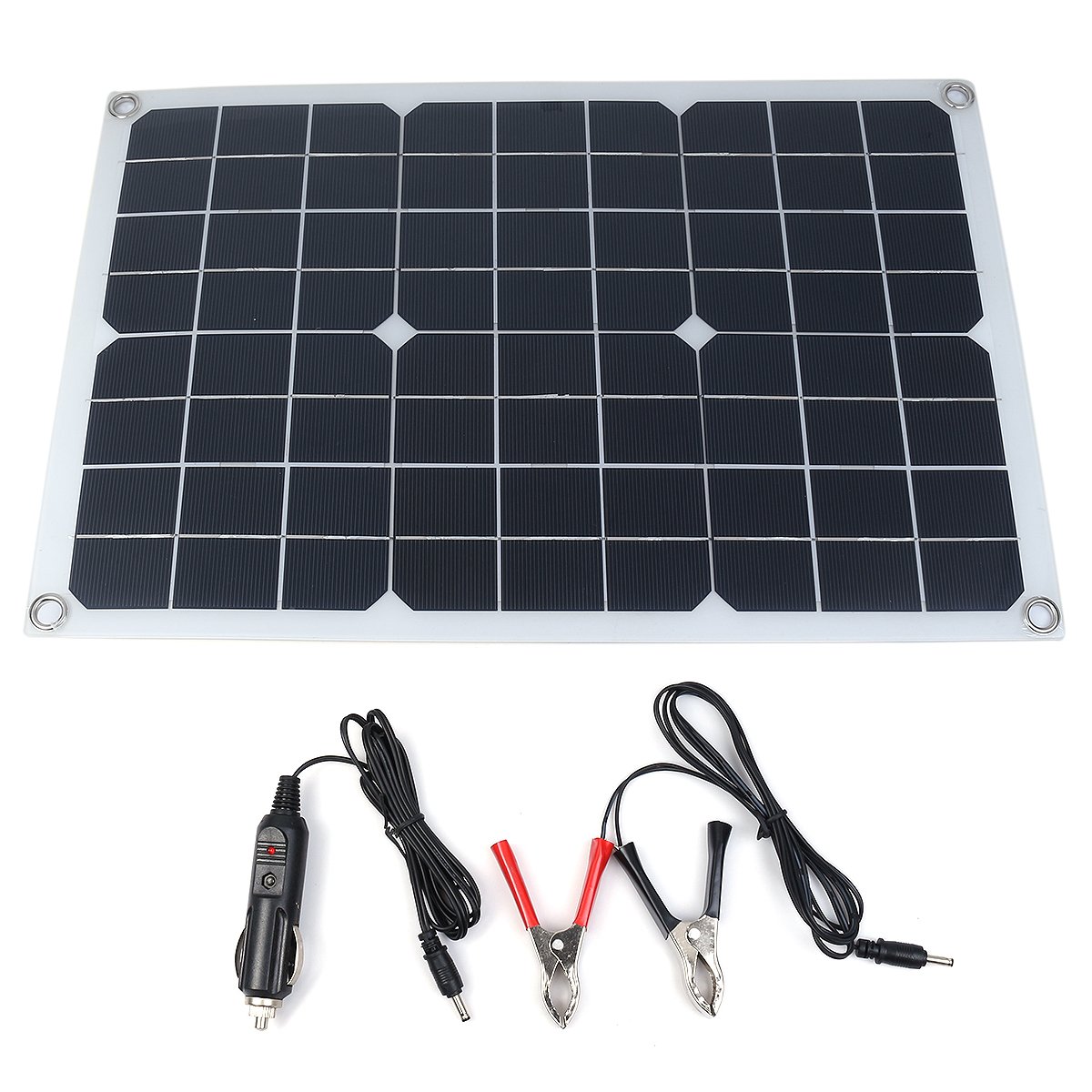20W 18/5V 42*28cm DC Monocrystalline Solar Panel with DC5521 Battery Clip 2