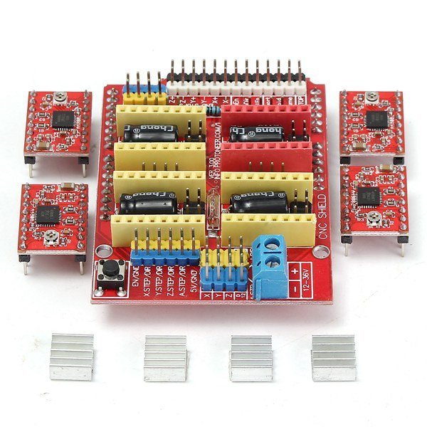 CNC Shield Board + 4Pcs A4988 Stepper Motor Driver For Arduino 3D Printer 2 CNC Shield Board + 4Pcs A4988 Stepper Motor Driver For Arduino 3D Printer - Image 2