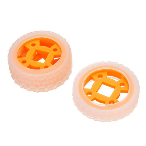 47*12mm/47*21mm 64T Transparent Tire Orange Rubber Wheel for DIY Smart Chassis Car Accessories 3