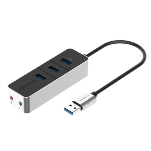 Vention VAS-J46 High Speed 3-Port USB 3.0 Audio External Sound Card Hub 5