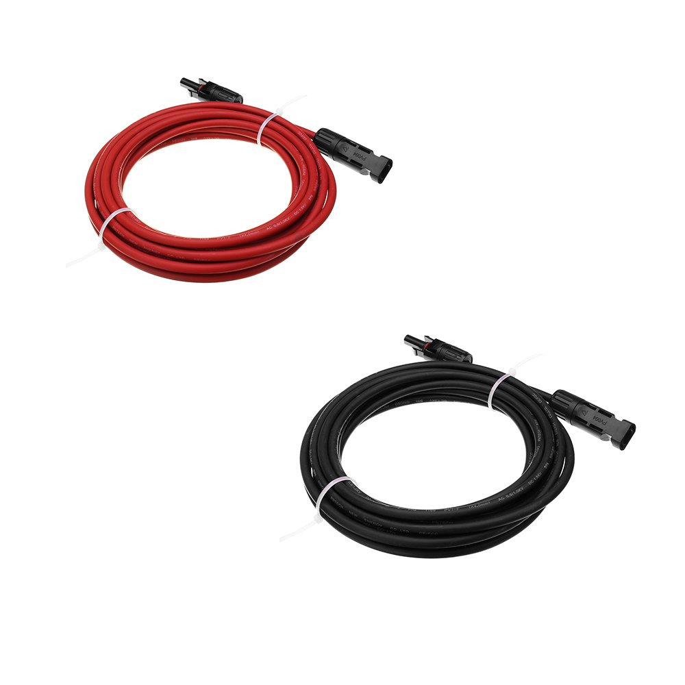 1 Pair of Black + Red 5M AWG12 MC4 Connector Extension Cable Wire for Solar Panel 1