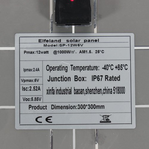 Elfeland® SP-12W5V Semi-Flexible Sunpower Solar Panel USB Interface For Smartphone 4