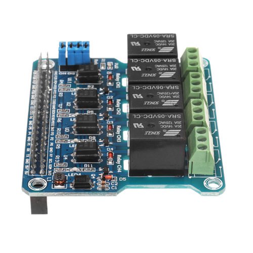 4 Channel 5A 250V AC/30V DC Compatible 40Pin Relay Board For Raspberry Pi A+/B+/2B/3B 3
