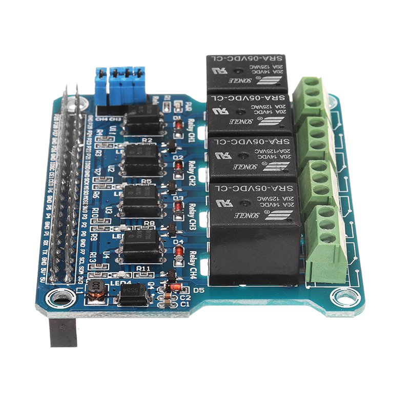 4 Channel 5A 250V AC/30V DC Compatible 40Pin Relay Board For Raspberry Pi A+/B+/2B/3B 3 4 Channel 5A 250V AC/30V DC Compatible 40Pin Relay Board For Raspberry Pi A+/B+/2B/3B - Image 3
