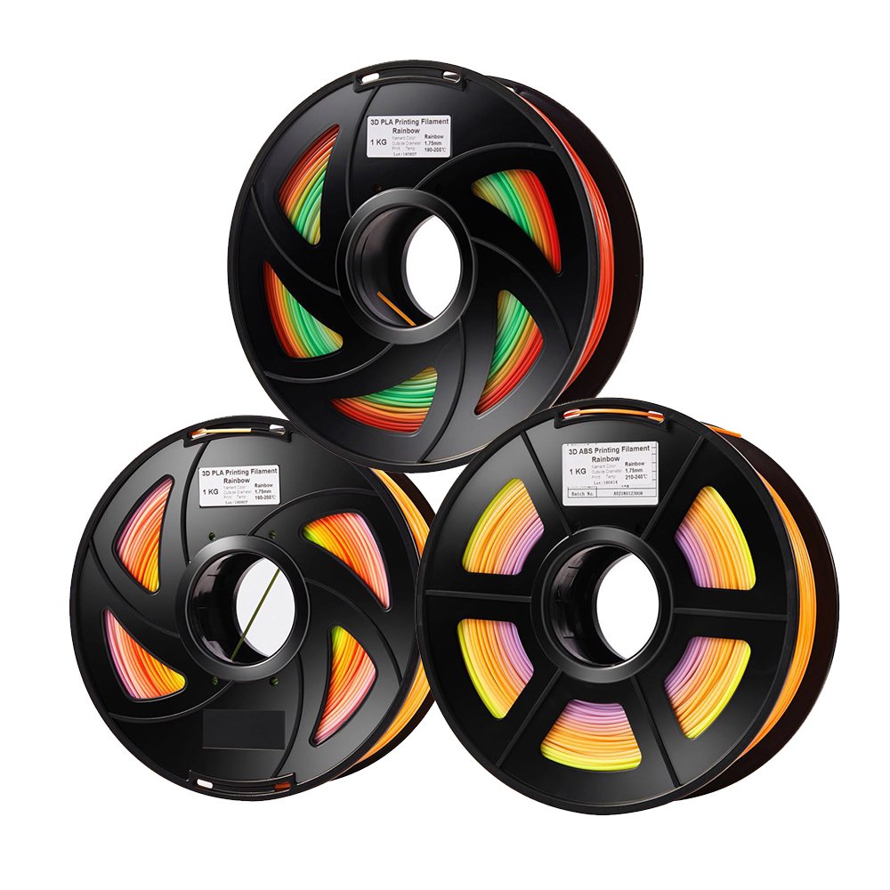1.75mm PLA Raindow Color Gradient Filament for 3D Printer 1KG/Roll 0.4mm Nozzle 1 1.75mm PLA Raindow Color Gradient Filament for 3D Printer 1KG/Roll 0.4mm Nozzle