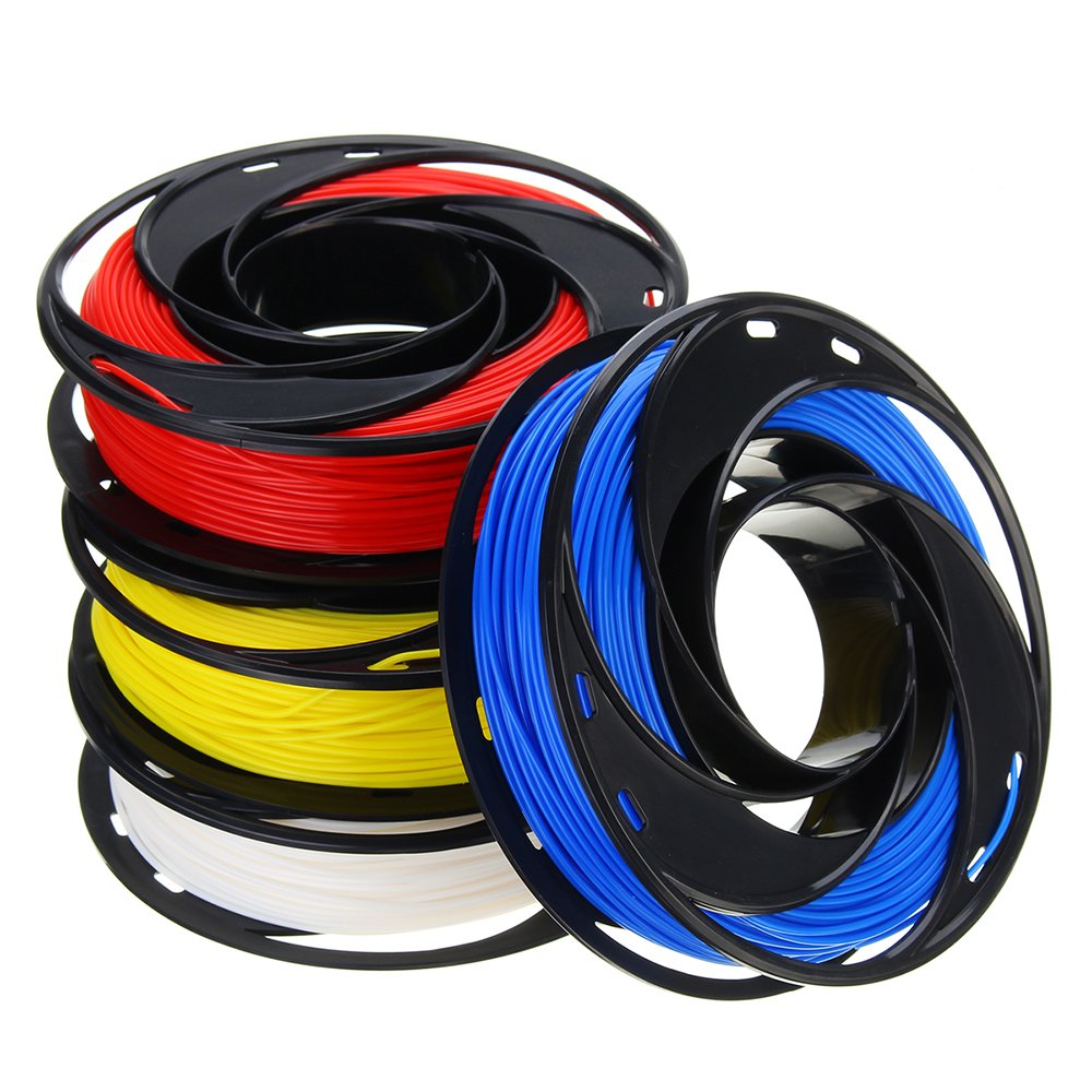 CCTREE® Blue+White+Yellow+Red Color 200g/Roll 1.75mm PLA Filament Kit for 3D Printer Reprap 1