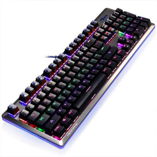 E Blue K727 104 Keys NKRO USB Wired Mixed Backlit Mechanical Gaming Keyboard Blue Black Switch 4