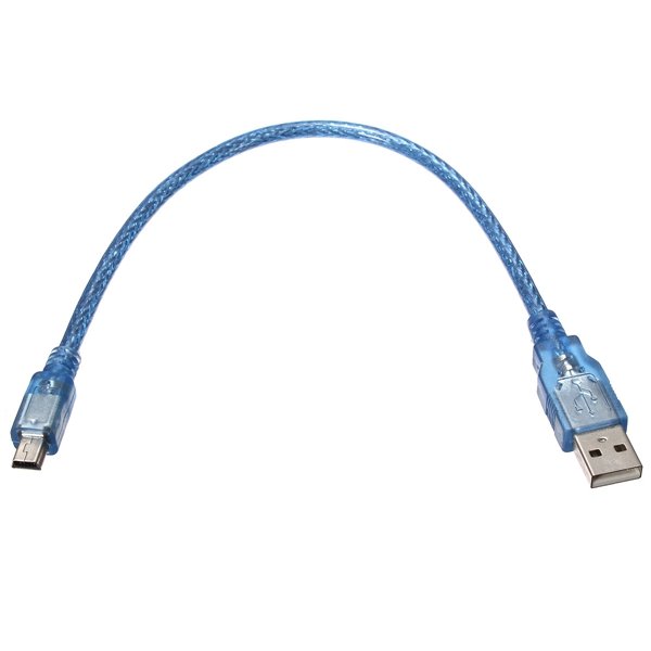 10pcs 30CM Blue Male USB 2.0A To Mini Male USB B Cable For Arduino 2