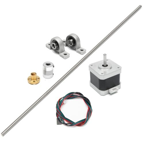 T8 600mm Stainless Steel Lead Screw Coupling Shaft Mounting + Motor For 3D Printer 1