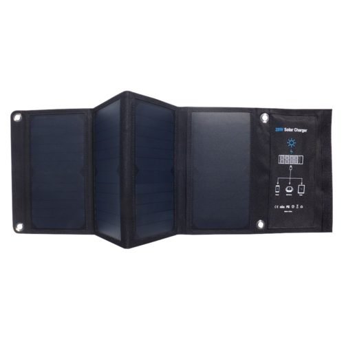 Xionel 28W Folding Solar Panel Charger Portable with Fast Charge 3 USB Port High Efficiency Sunpower Solar Panel for Cellphone 2
