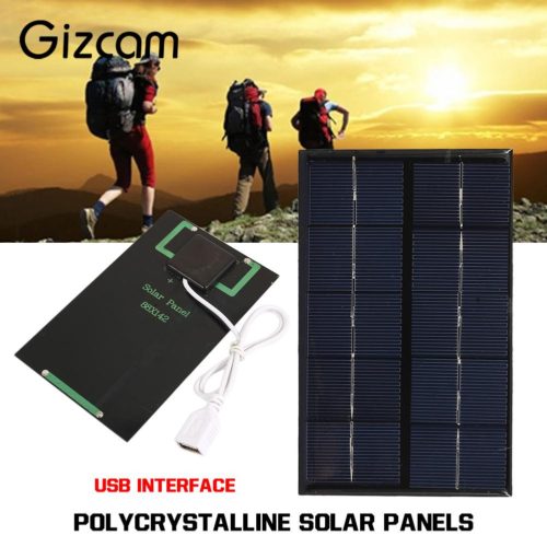 USB Solar Panel 5W 5V Tablet Portable Solar Charger Pane Outdoor Polysilicon Solar Generator USB Port Climbing 1