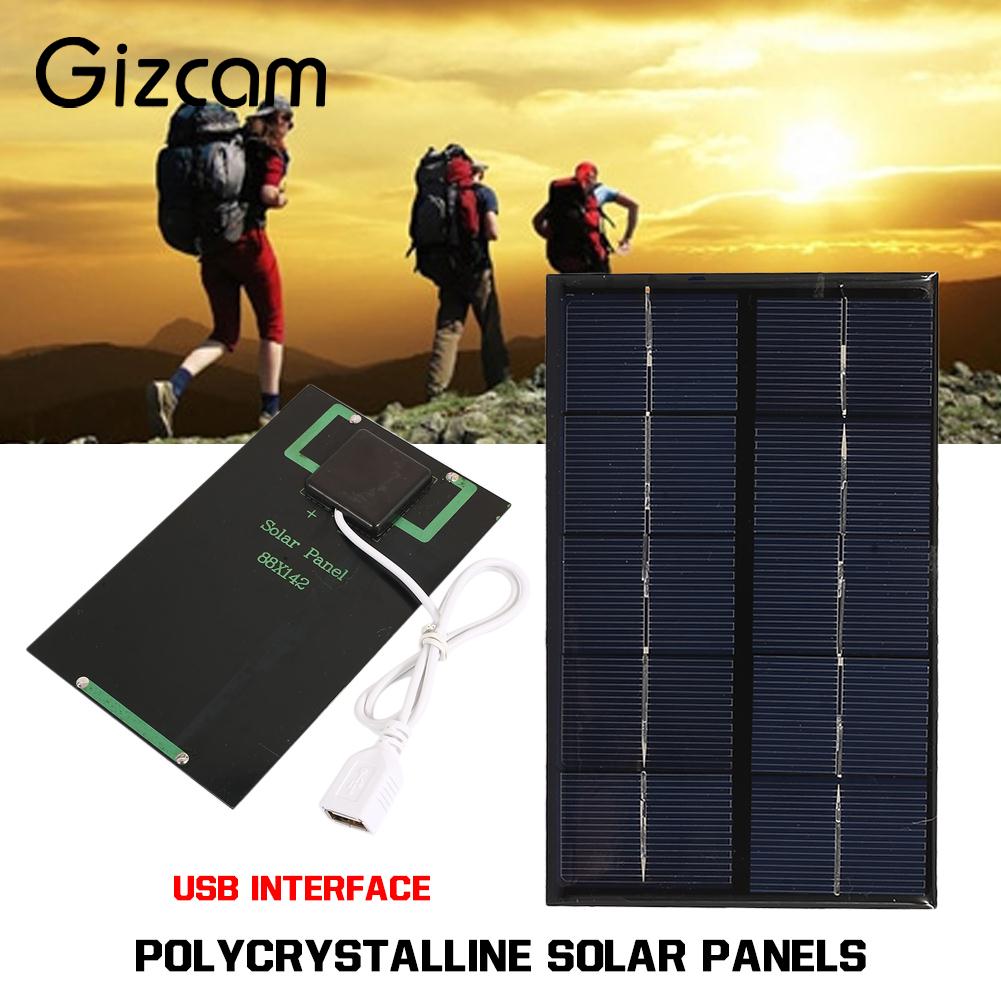 USB Solar Panel 5W 5V Tablet Portable Solar Charger Pane Outdoor Polysilicon Solar Generator USB Port Climbing 2