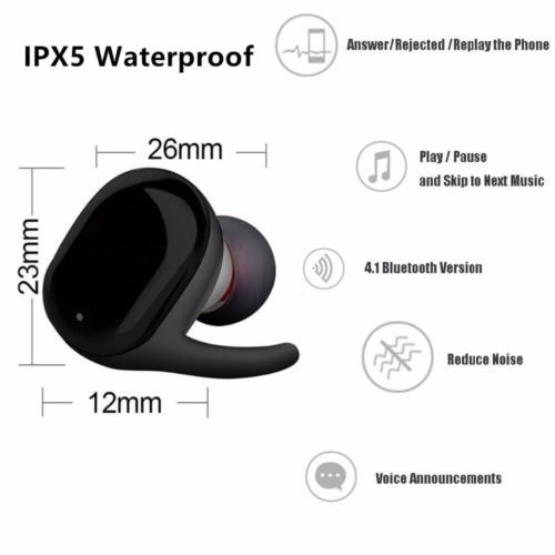 Twins Wireless Bluetooth Earphone Waterproof wireless Headset in-ear Sport Earphones Mini Earbuds with micphone for ip7 samsung 3