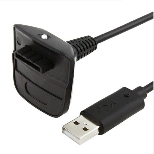 Black Color Wireless Controller USB Charging Cable for Xbox 360 1