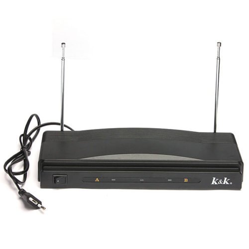 Dual Cordless Wireless Mic Microphone with Receiver 8