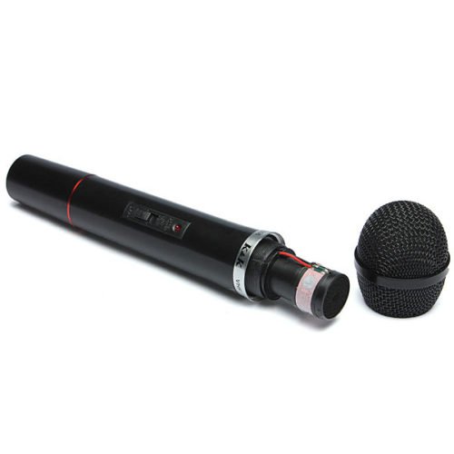Dual Cordless Wireless Mic Microphone with Receiver 5