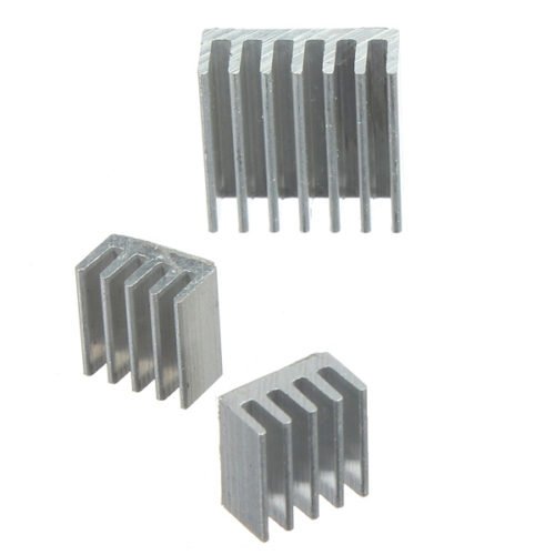 3pcs Adhesive Aluminum Heat Sink Cooler Kit For Cooling Raspberry Pi 3