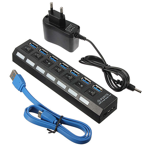 7 Port USB 3.0 Hub On/Off Switch+EU/US/UK AC Power Adapter 13 7 Port USB 3.0 Hub On/Off Switch+EU/US/UK AC Power Adapter - Image 13