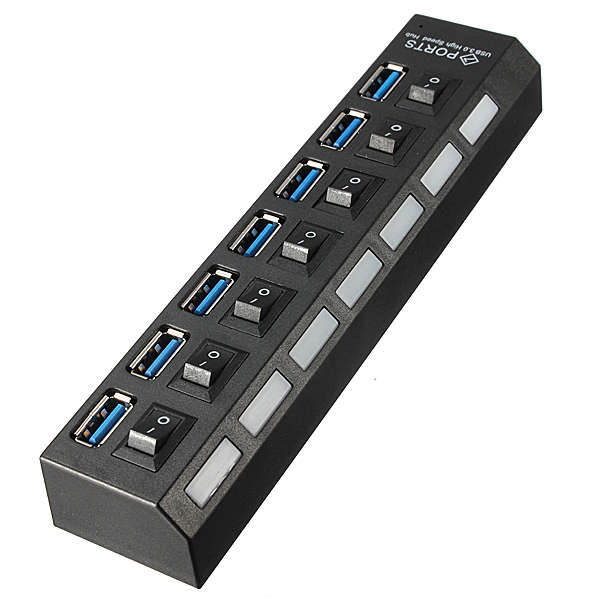7 Port USB 3.0 Hub On/Off Switch+EU/US/UK AC Power Adapter 3 7 Port USB 3.0 Hub On/Off Switch+EU/US/UK AC Power Adapter - Image 3