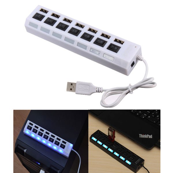 7 Ports USB 2.0 External HUB Adapte with Power On/Off Switch 4 7 Ports USB 2.0 External HUB Adapte with Power On/Off Switch - Image 4