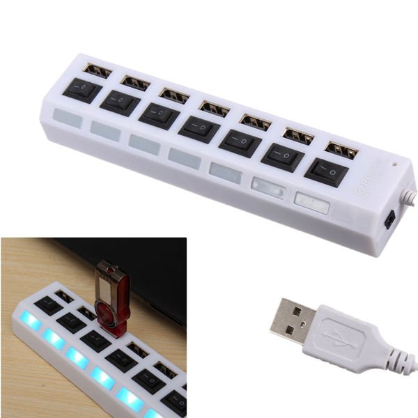 7 Ports USB 2.0 External HUB Adapte with Power On/Off Switch 3 7 Ports USB 2.0 External HUB Adapte with Power On/Off Switch - Image 3