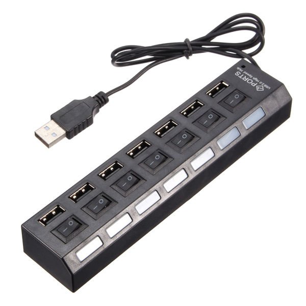 7 Ports USB 2.0 External HUB Adapte with Power On/Off Switch 5 7 Ports USB 2.0 External HUB Adapte with Power On/Off Switch - Image 5