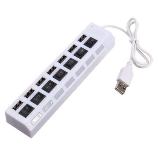 7 Ports USB 2.0 External HUB Adapte with Power On/Off Switch 6
