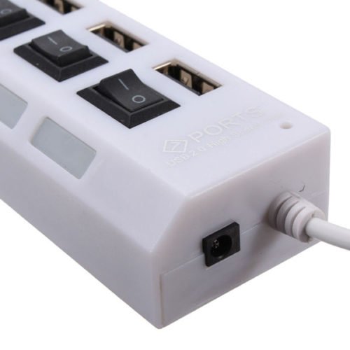 7 Ports USB 2.0 External HUB Adapte with Power On/Off Switch 8