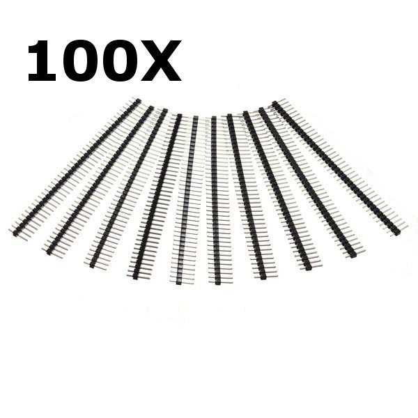 100 Pcs 40 Pin 2.54mm Single Row Male Pin Header Strip For Arduino Prototype Shield DIY 1